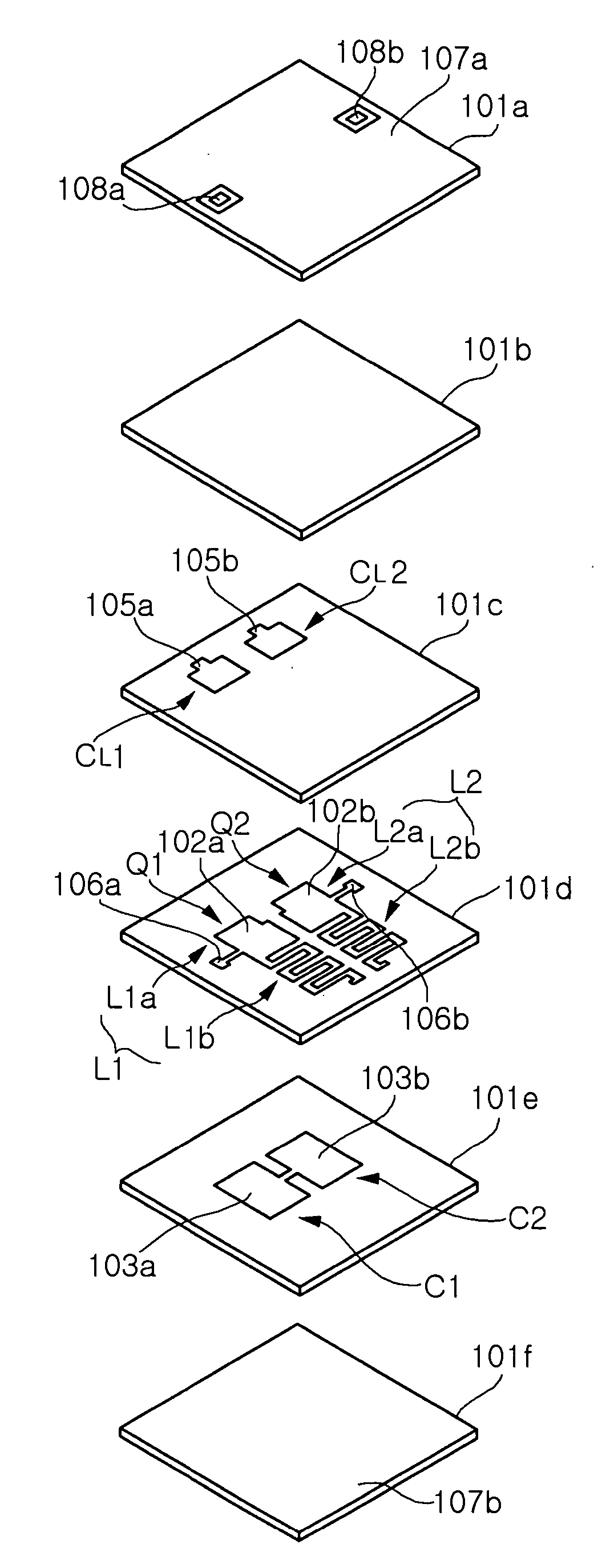 Multi-layered band pass filter