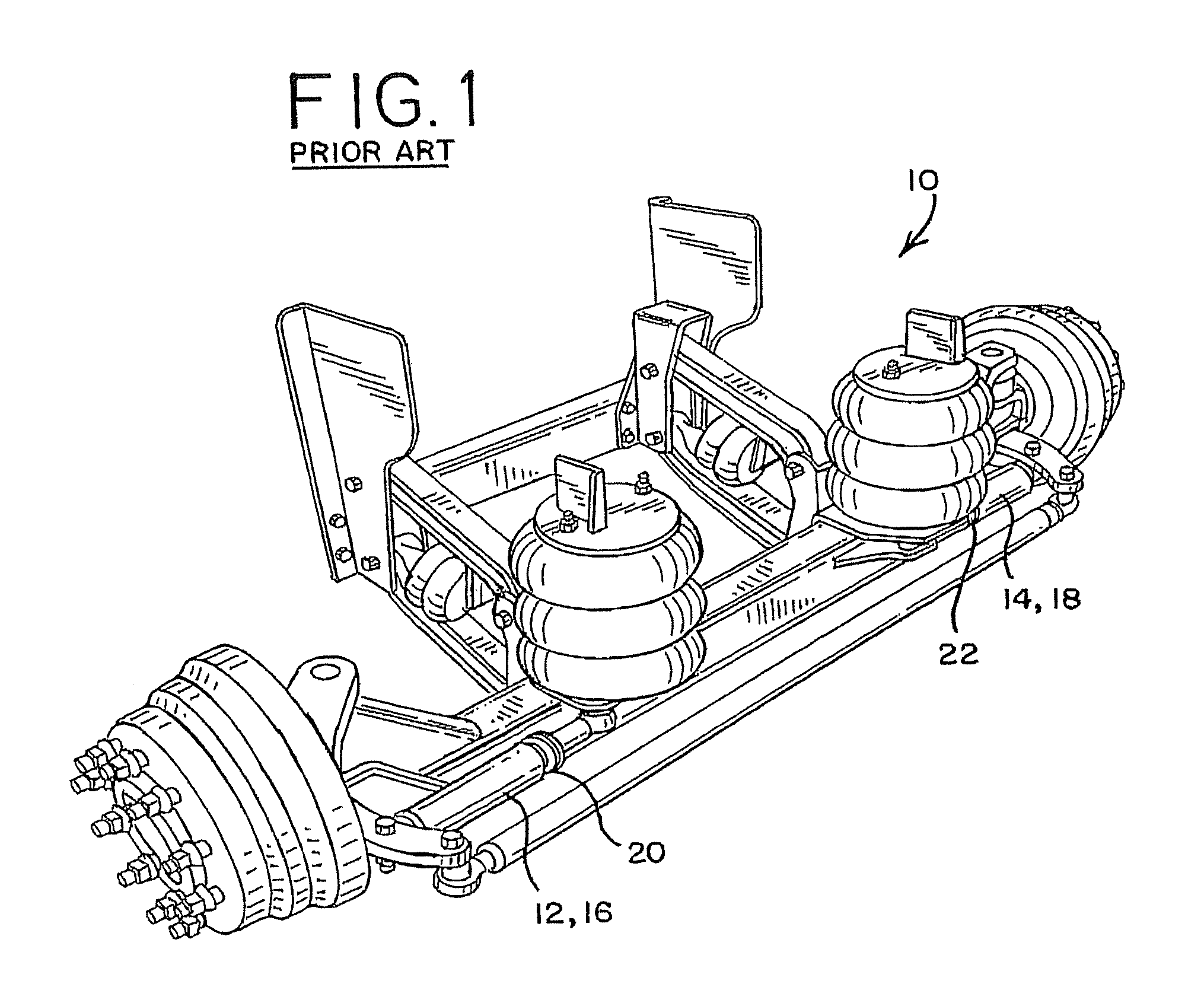 Self-steering axle suspension system having a rotary stabilizer