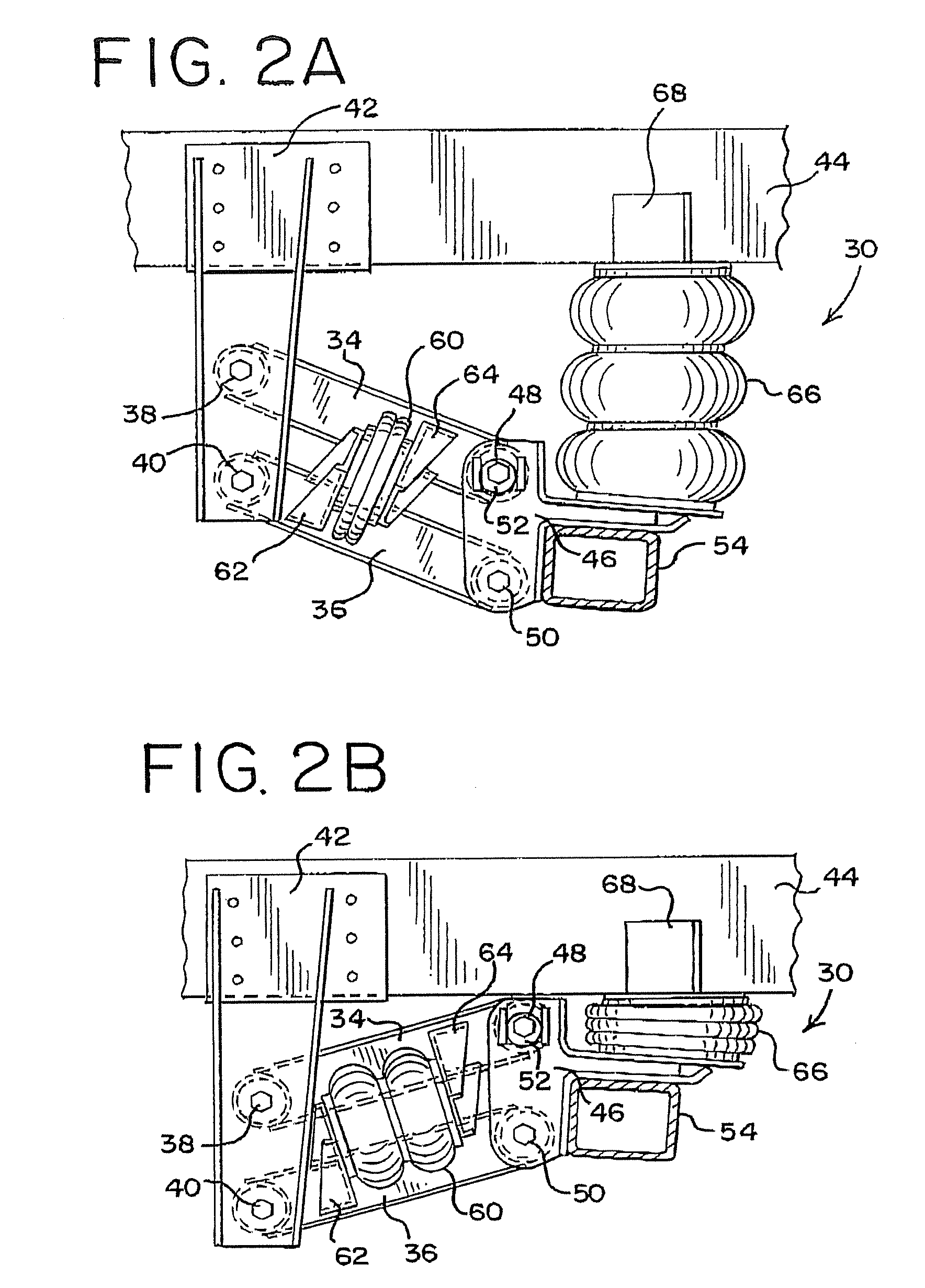 Self-steering axle suspension system having a rotary stabilizer