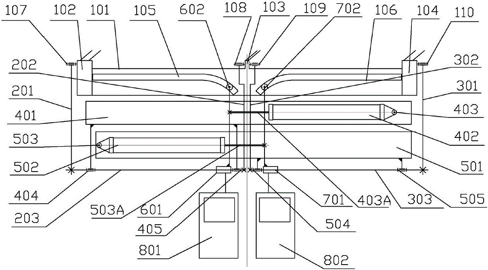 Driving mechanism of single-sash independently switched biparting pneumatic sliding plug door