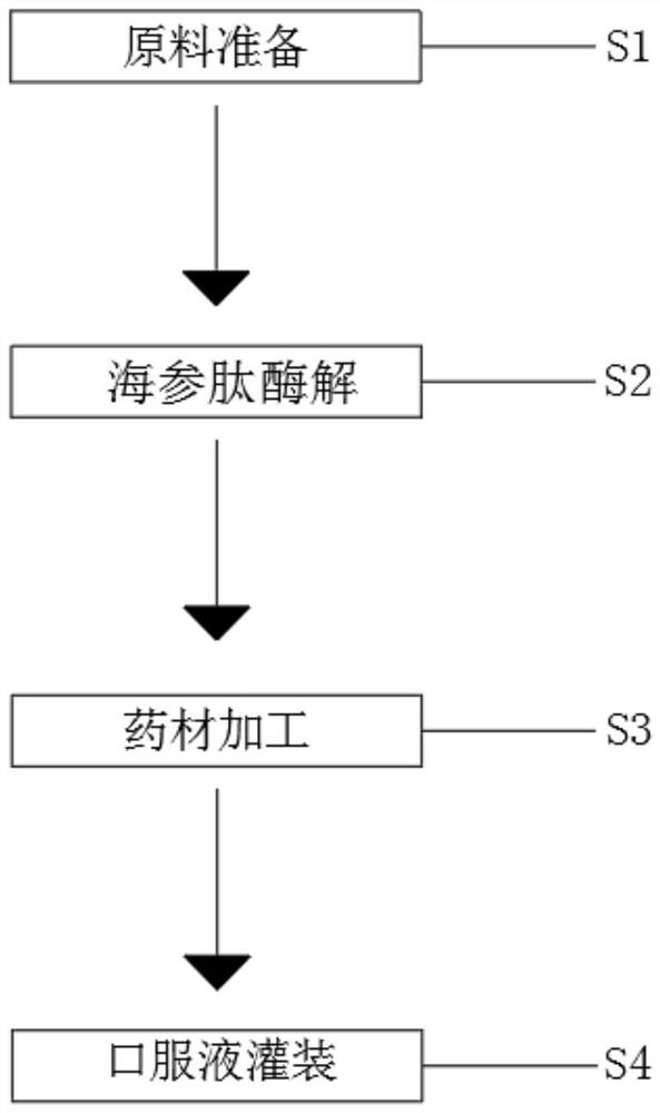 Oral liquid sea cucumber cordyceps peptide