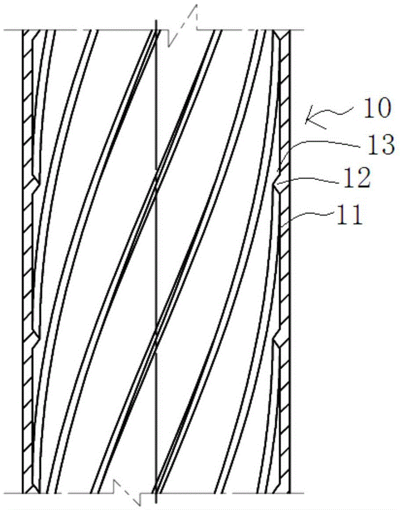 A building drainage plastic riser with spiral ribs