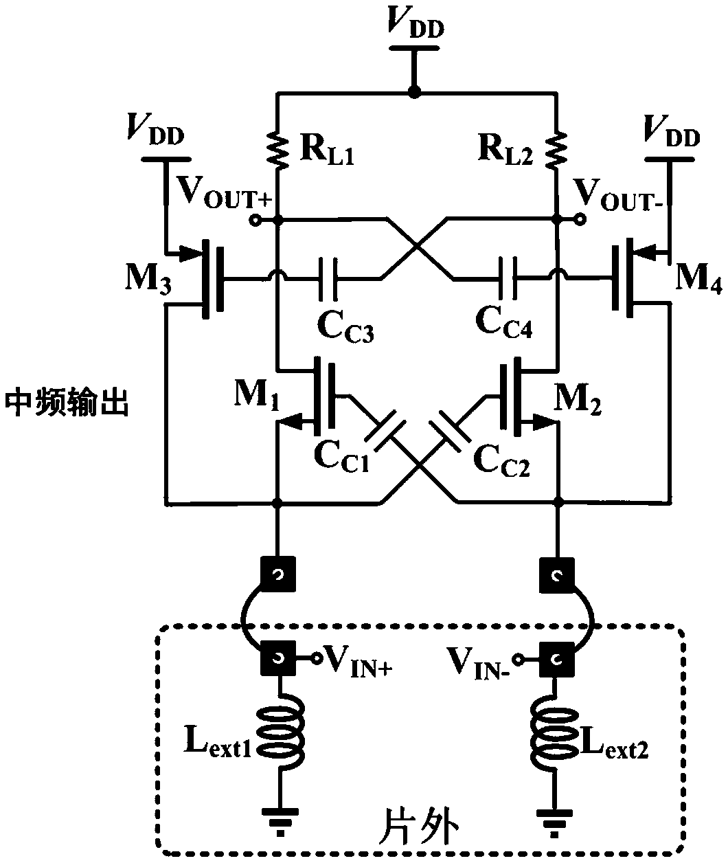 Receiver front-end circuit with external linearity enhanced current mode structure