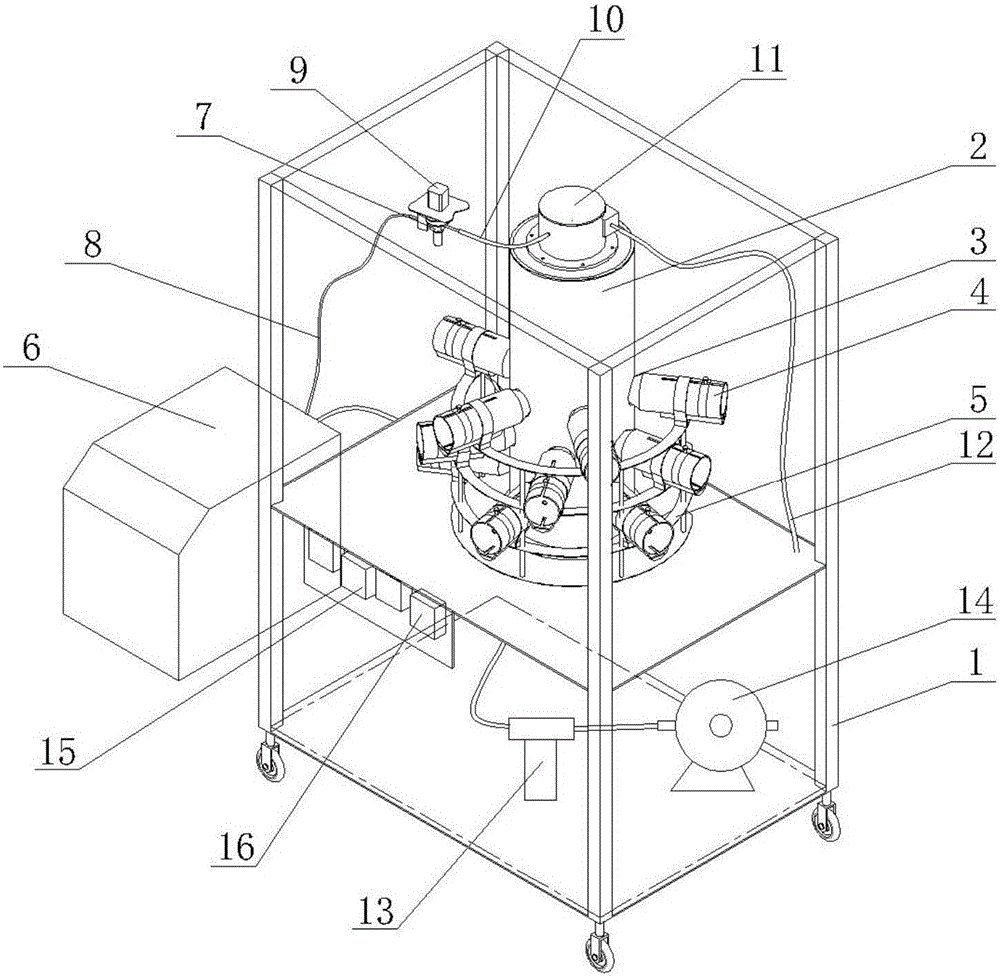 Powder aerosol moving type oro-nasal inhalation and contamination device