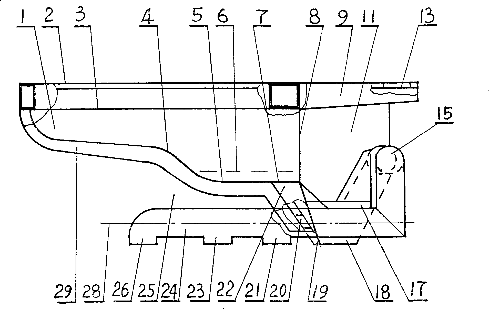 Step type bed-pan equipped with horizontal siphons