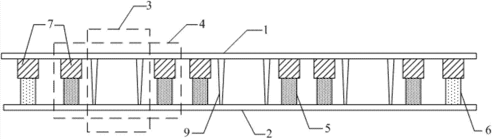 Mother board behind box, liquid crystal display panel and corresponding manufacturing method