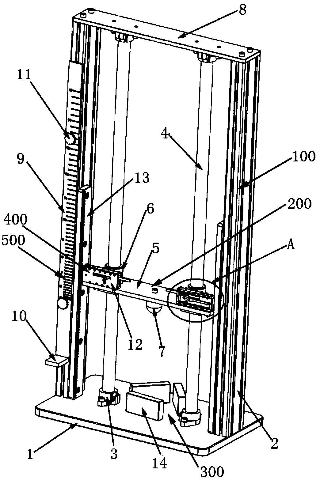 A vertical impact testing machine