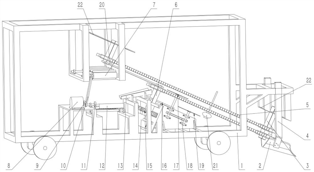 Garlic harvesting and separating all-in-one machine and using method thereof