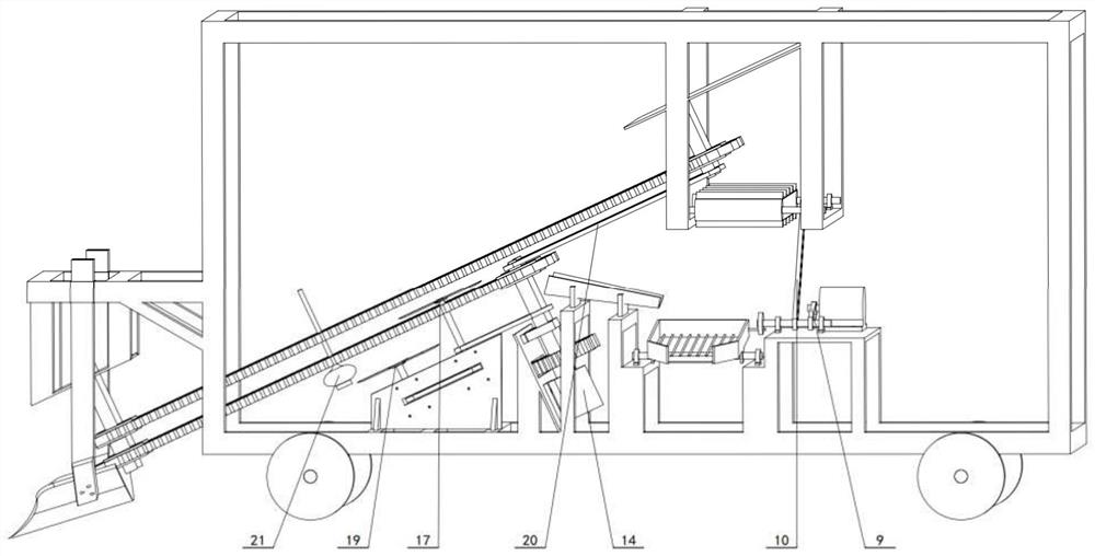 Garlic harvesting and separating all-in-one machine and using method thereof