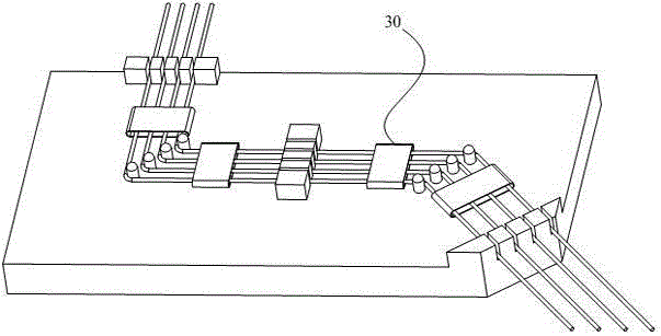 Conductive core wire harness moulding tool and moulding method