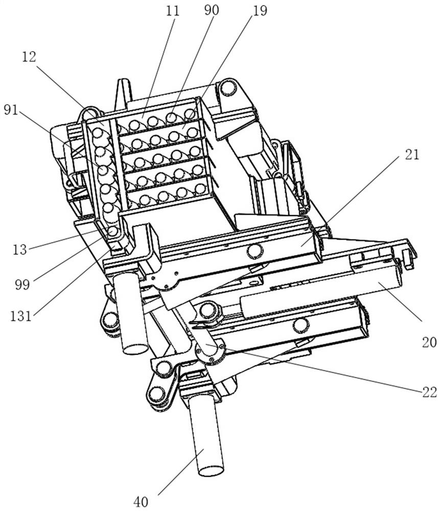 Automatic rod changing device for drill carriage and rod feeding and collecting method thereof