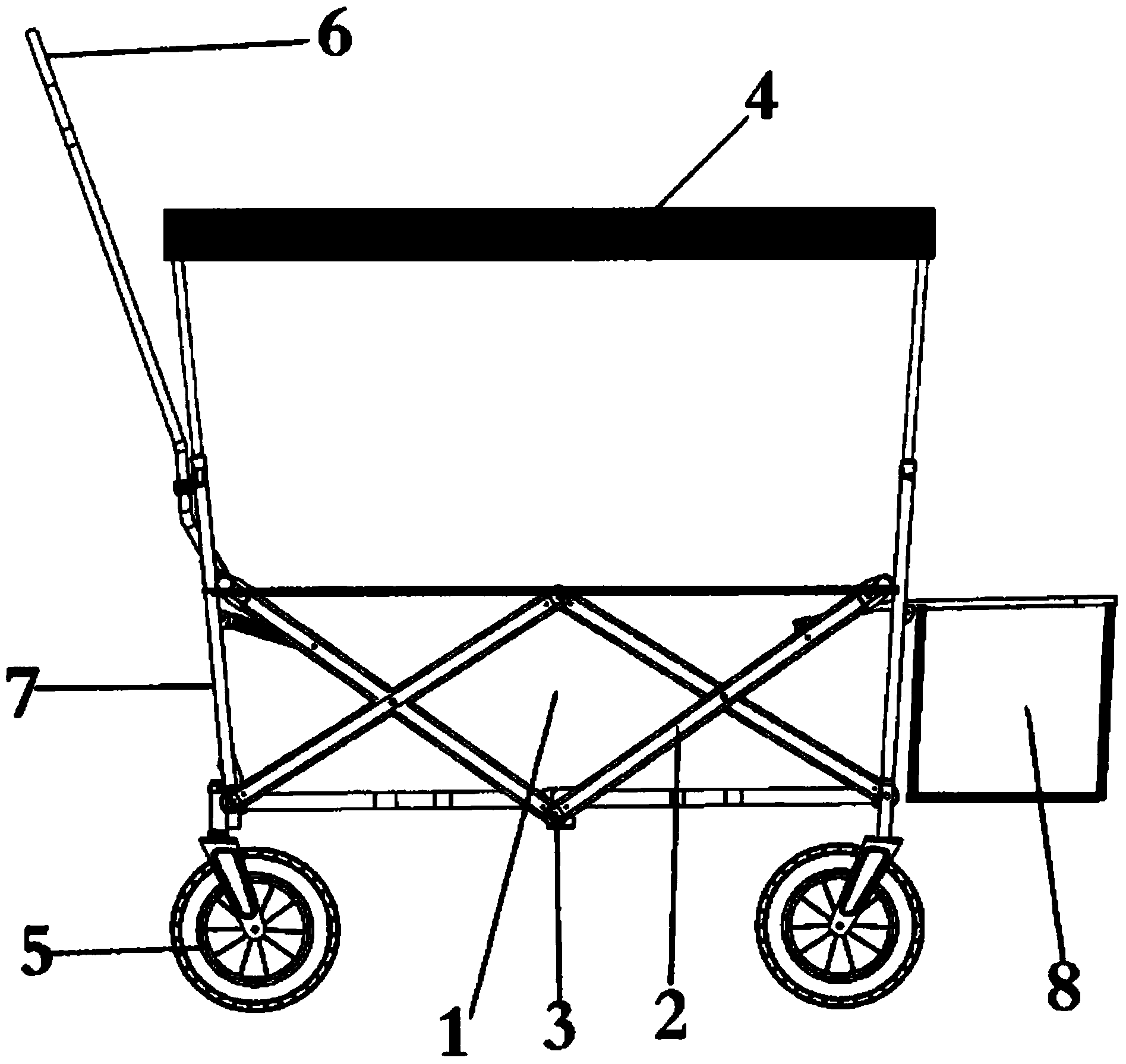 Folding type portable handcart