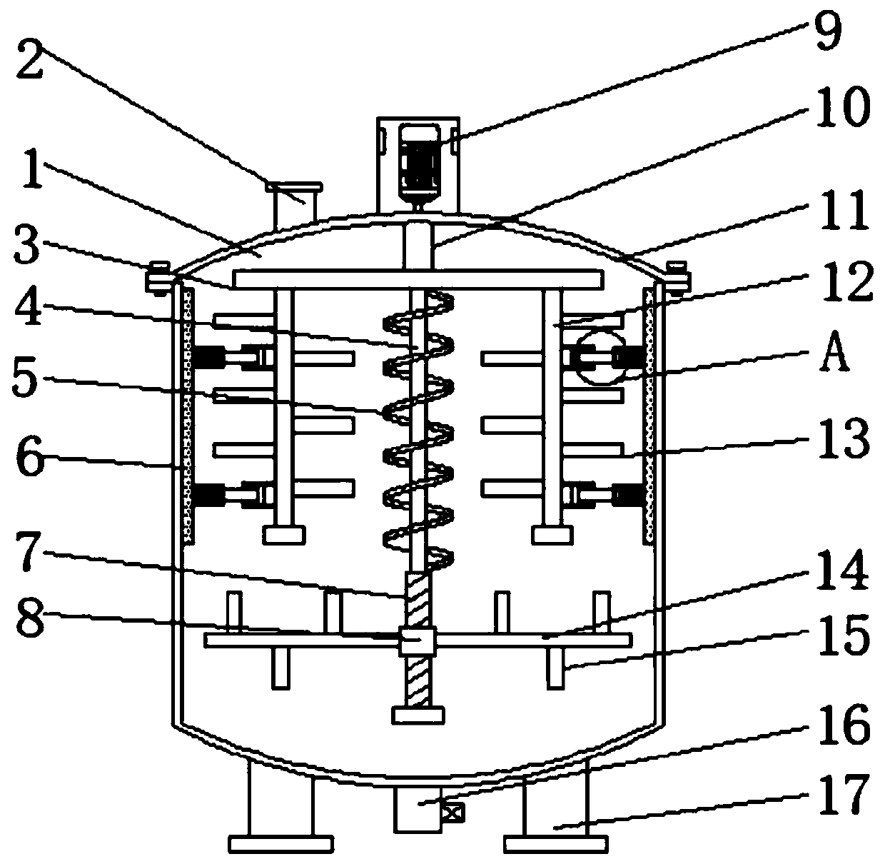 Chemical efficient stirring fermentation device