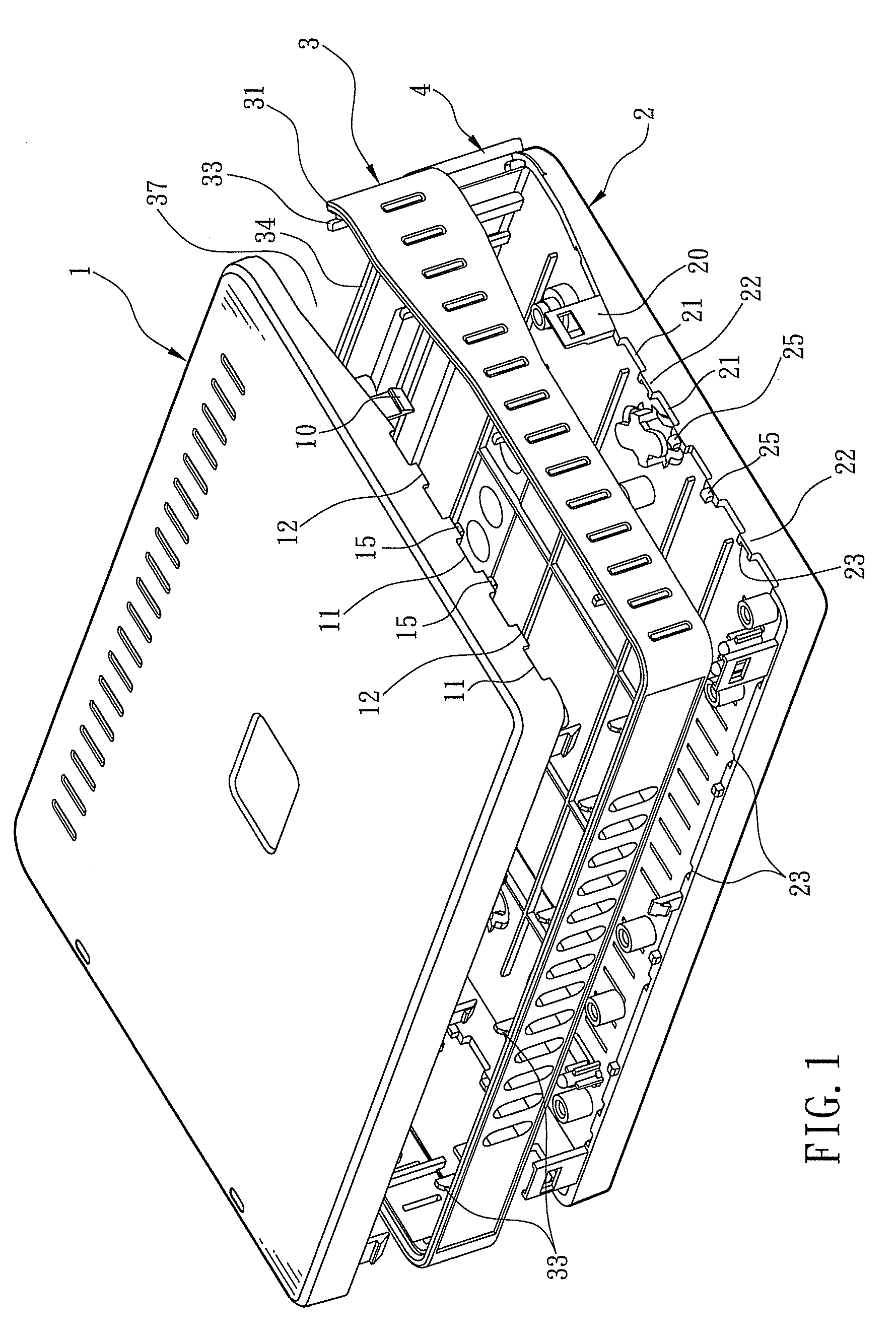 Housing with hidden ventilation holes