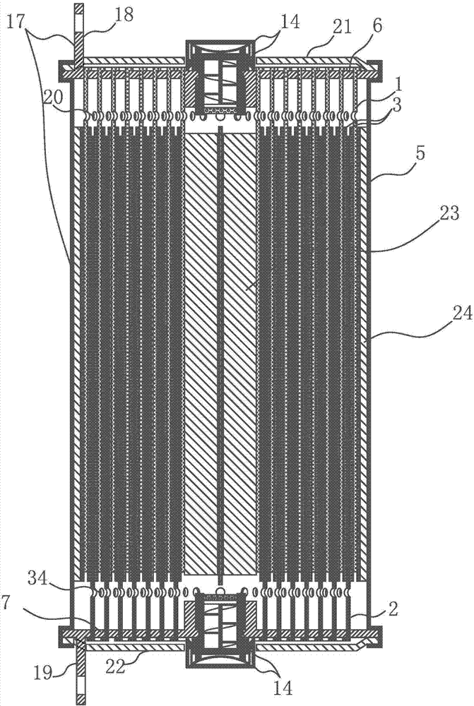 Winding type storage battery equipped with continuous tab symmetrical mixed electrode capsule-film safety valve