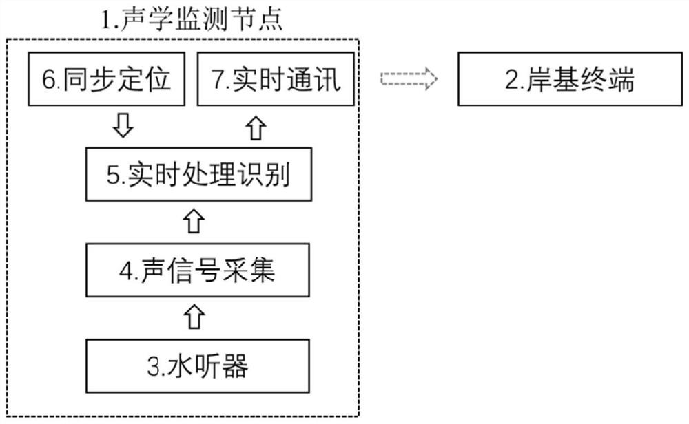 Distributed online monitoring system for underwater sound production of marine mammals