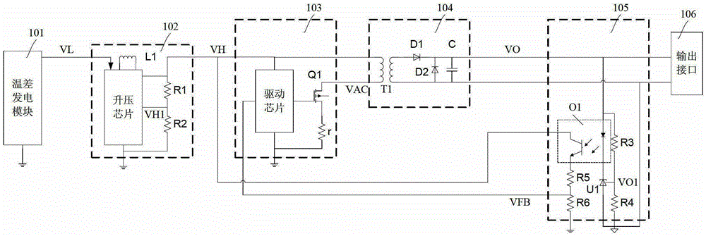 Mobile phone charger based on temperature difference power generation