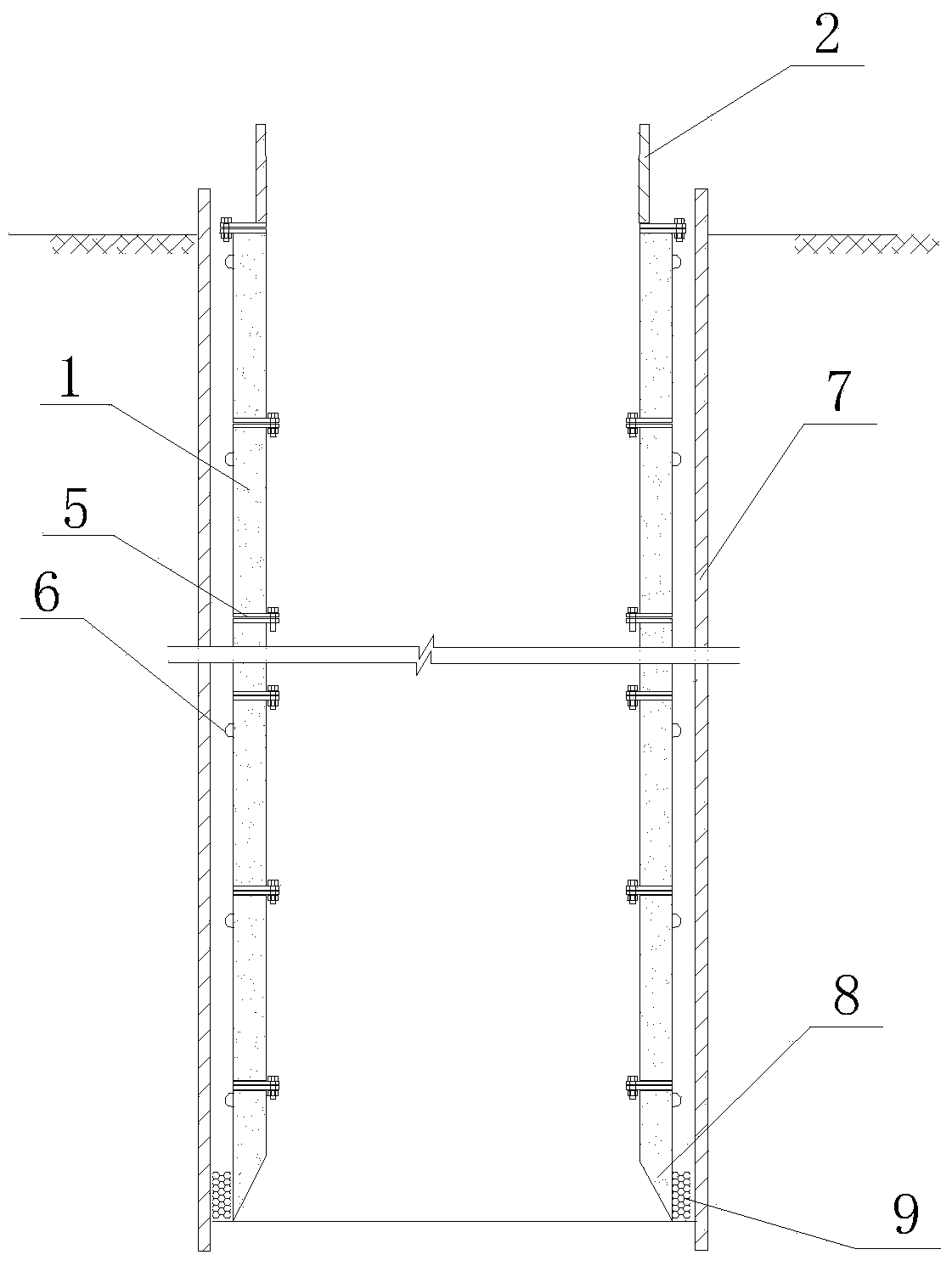 Double-protective-cylinder cast-in-situ bored pile used for highly-corrosive salty soil and construction method of double-protective-cylinder cast-in-situ bored pile