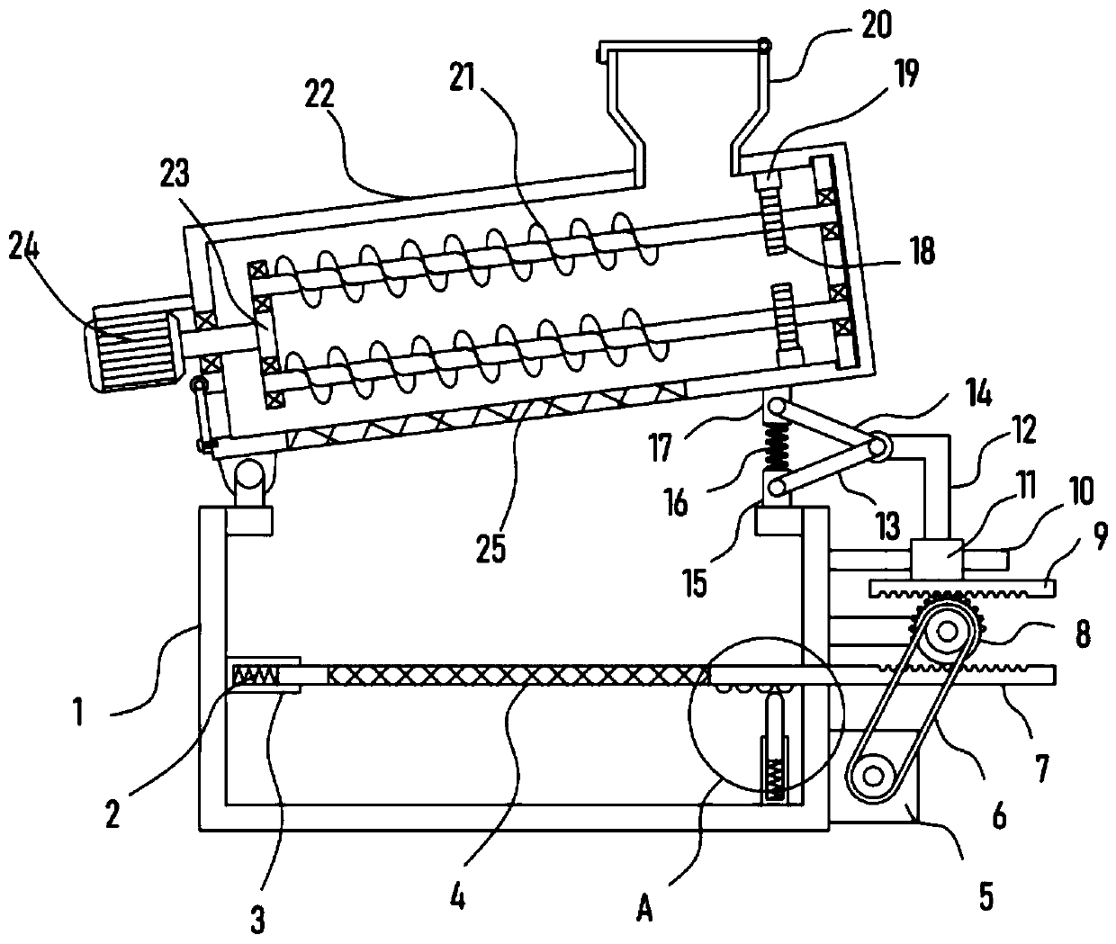 Rapid sand screening device for municipal engineering construction