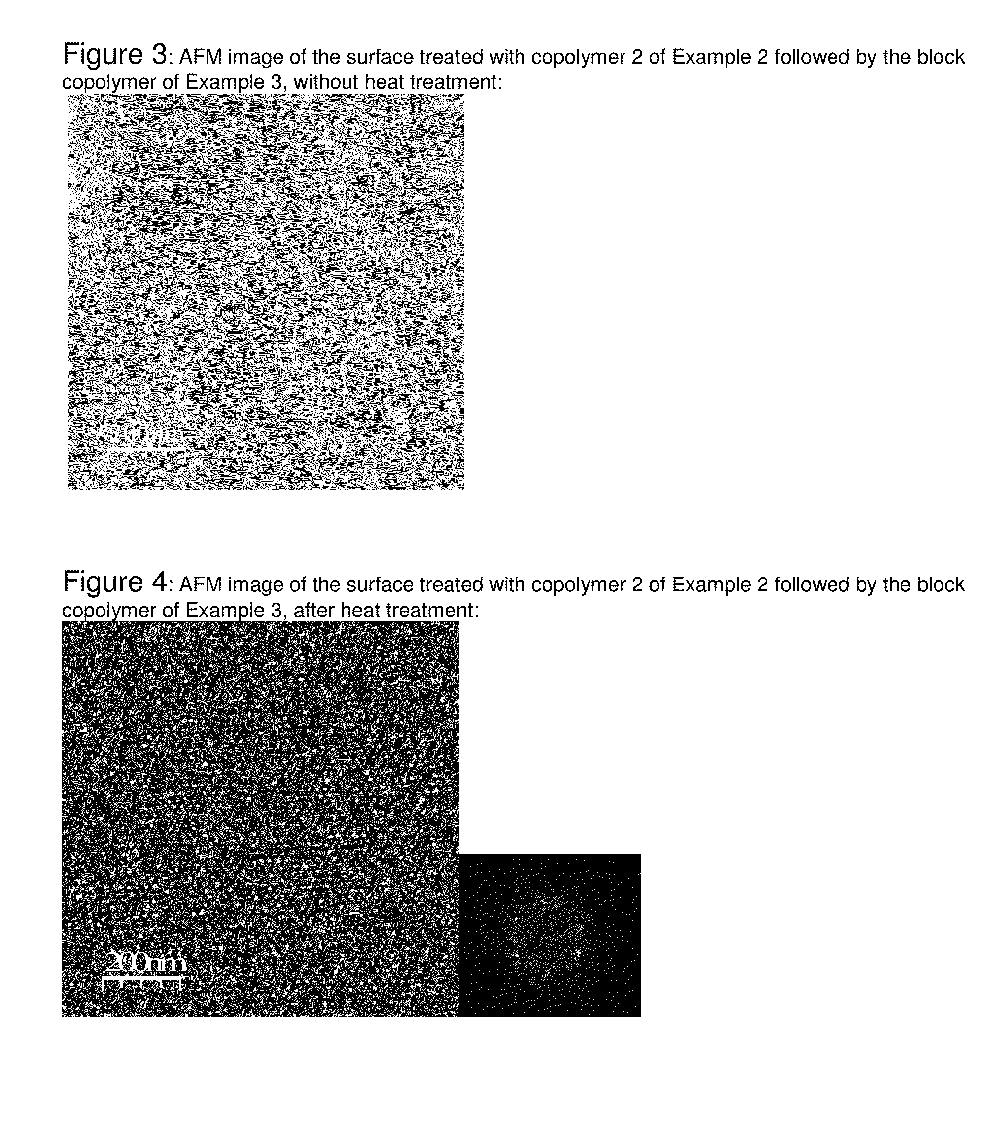 Method for the perpendicular orientation of nanodomains of block copolymers, using statistical or gradient copolymers, the monomers of which differ at least in part from those present in each of the blocks of the block copolymer