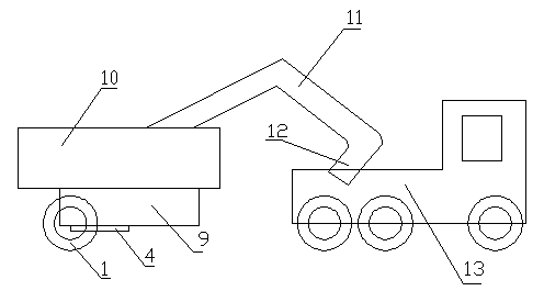 Excavator transport towing vehicle