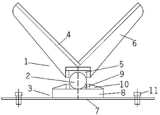 Combined one-way hinge for right-angle test piece loading test