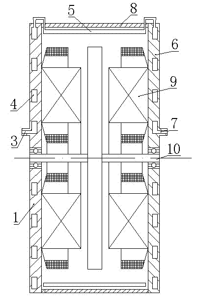 Disc-type permanent magnet motor with sealed cooling structure