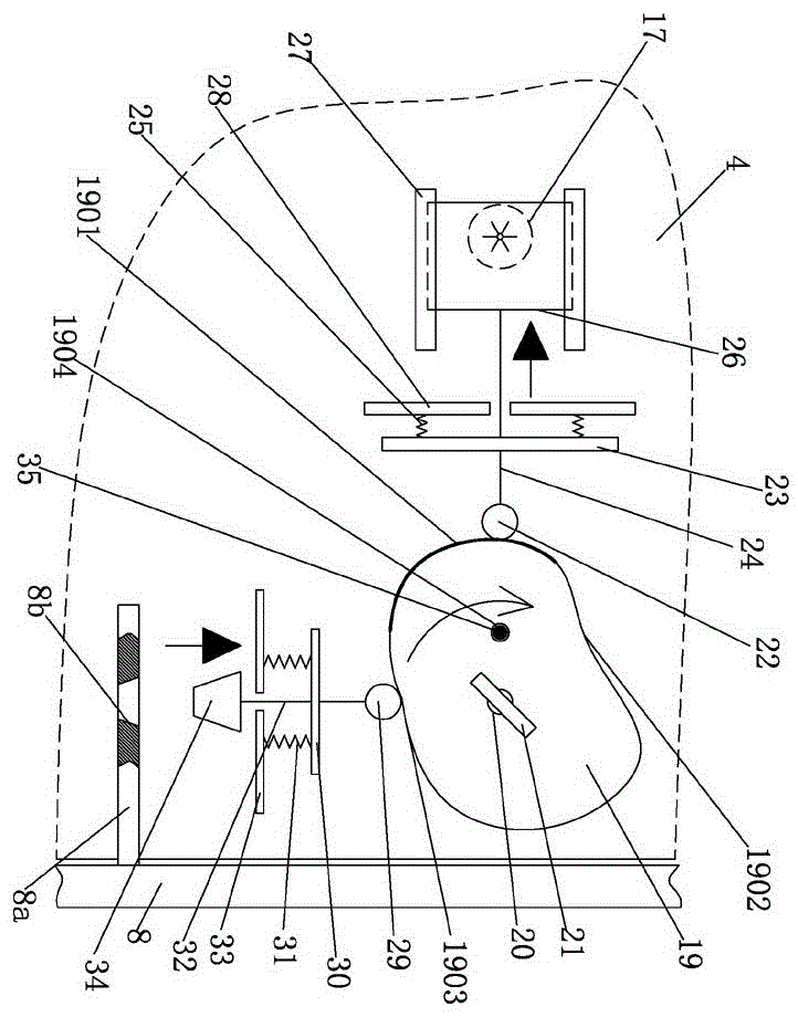 Movable cleaning device capable of automatically cleaning garbage can in all directions