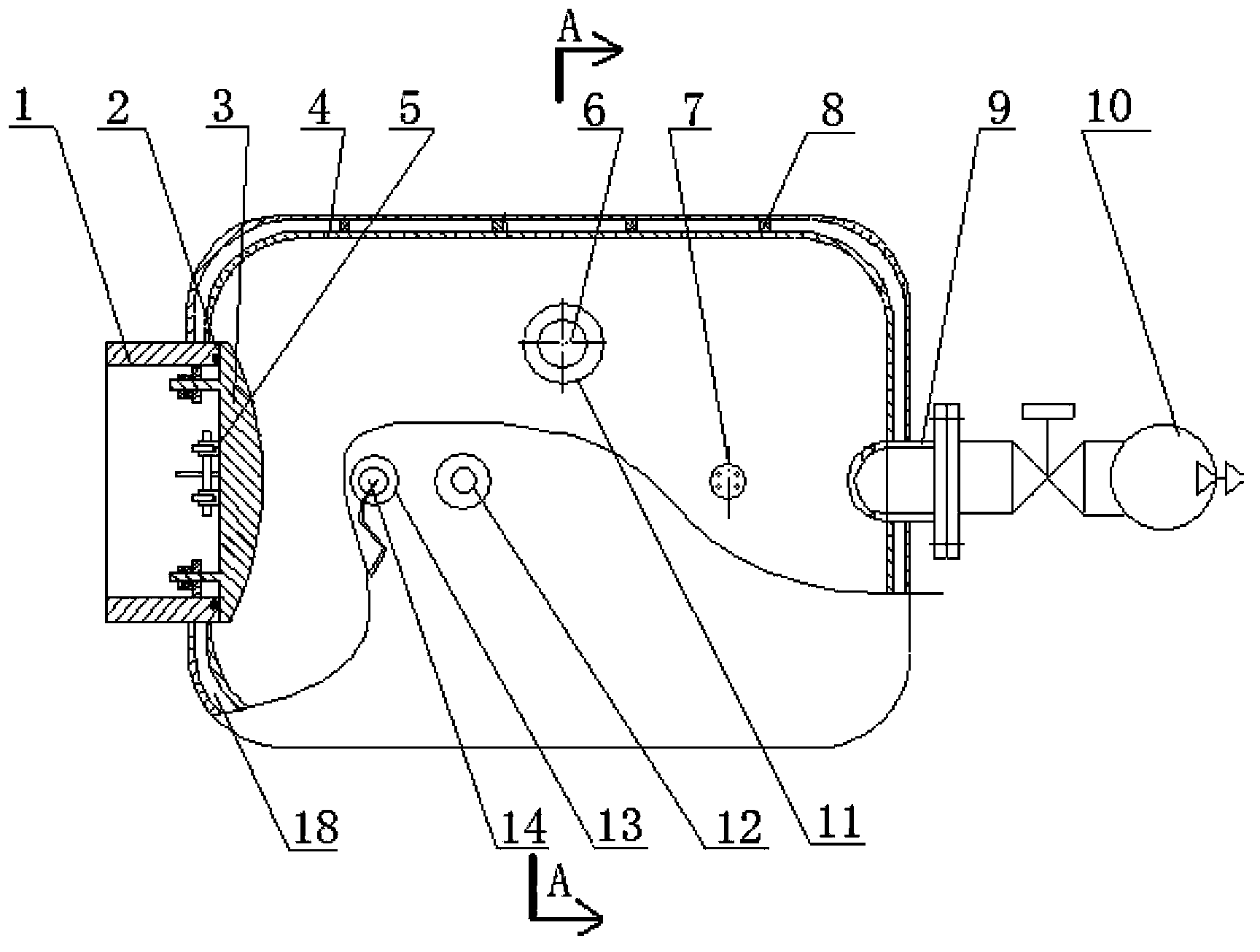 Closed explosion test device for quantitative temperature pressure effect evaluation of thermobaric explosives