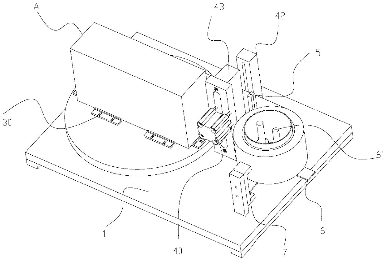 A lev battery pack glue sticking device