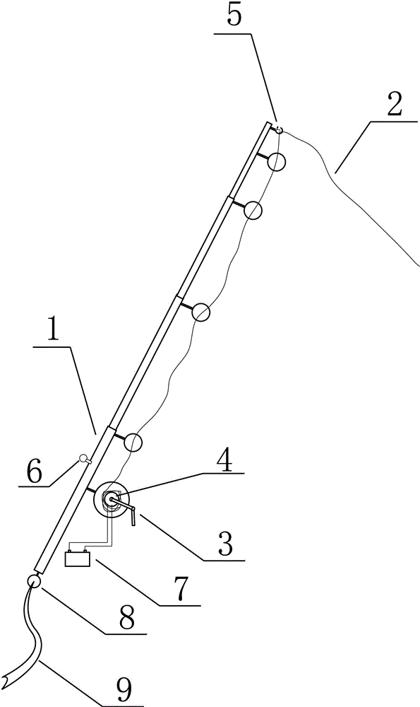 Electric fish stabbing casting pole