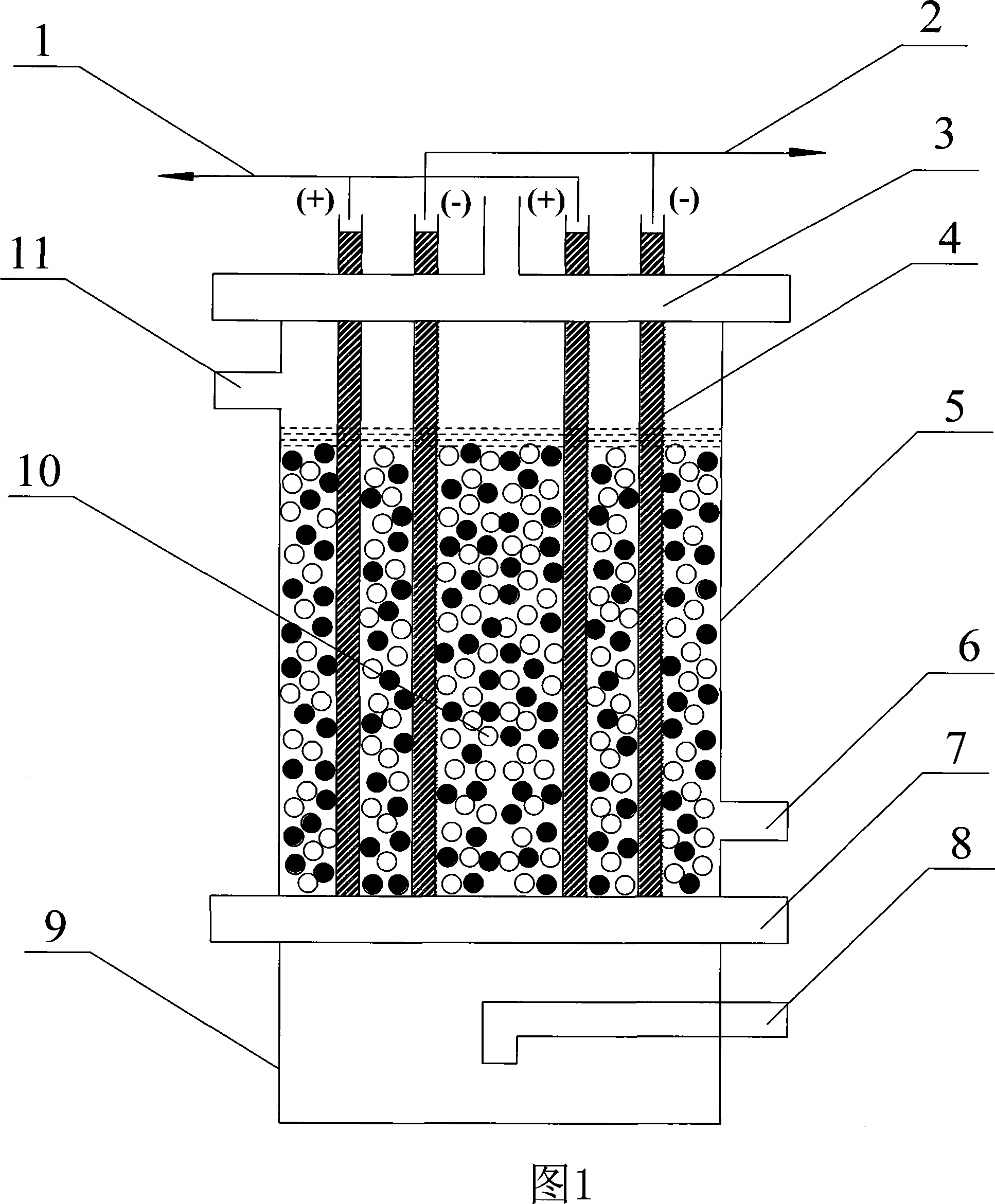 Electric regeneration method of non-film ion-exchange resin based on equate filter element electrode