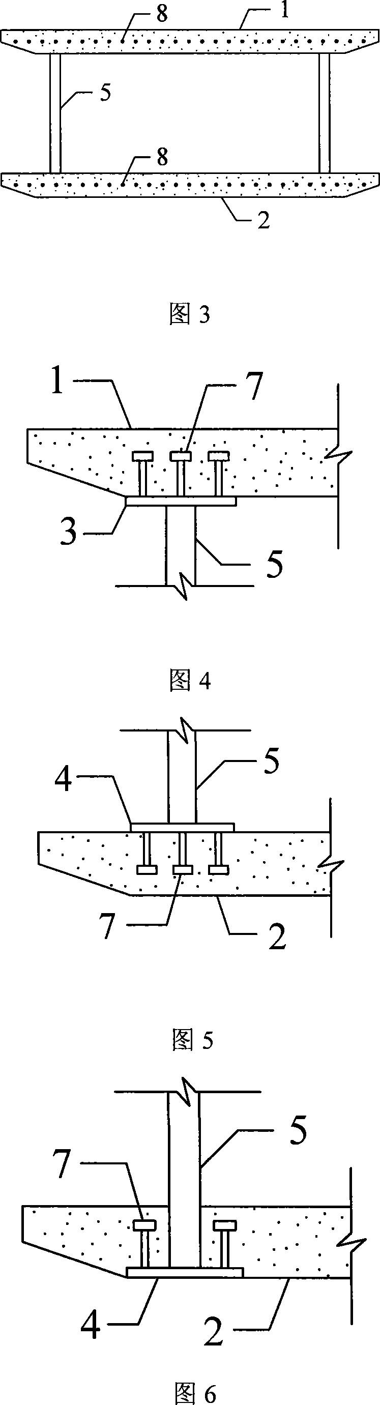 Double-deck bridge floor combined trussed girder bridge