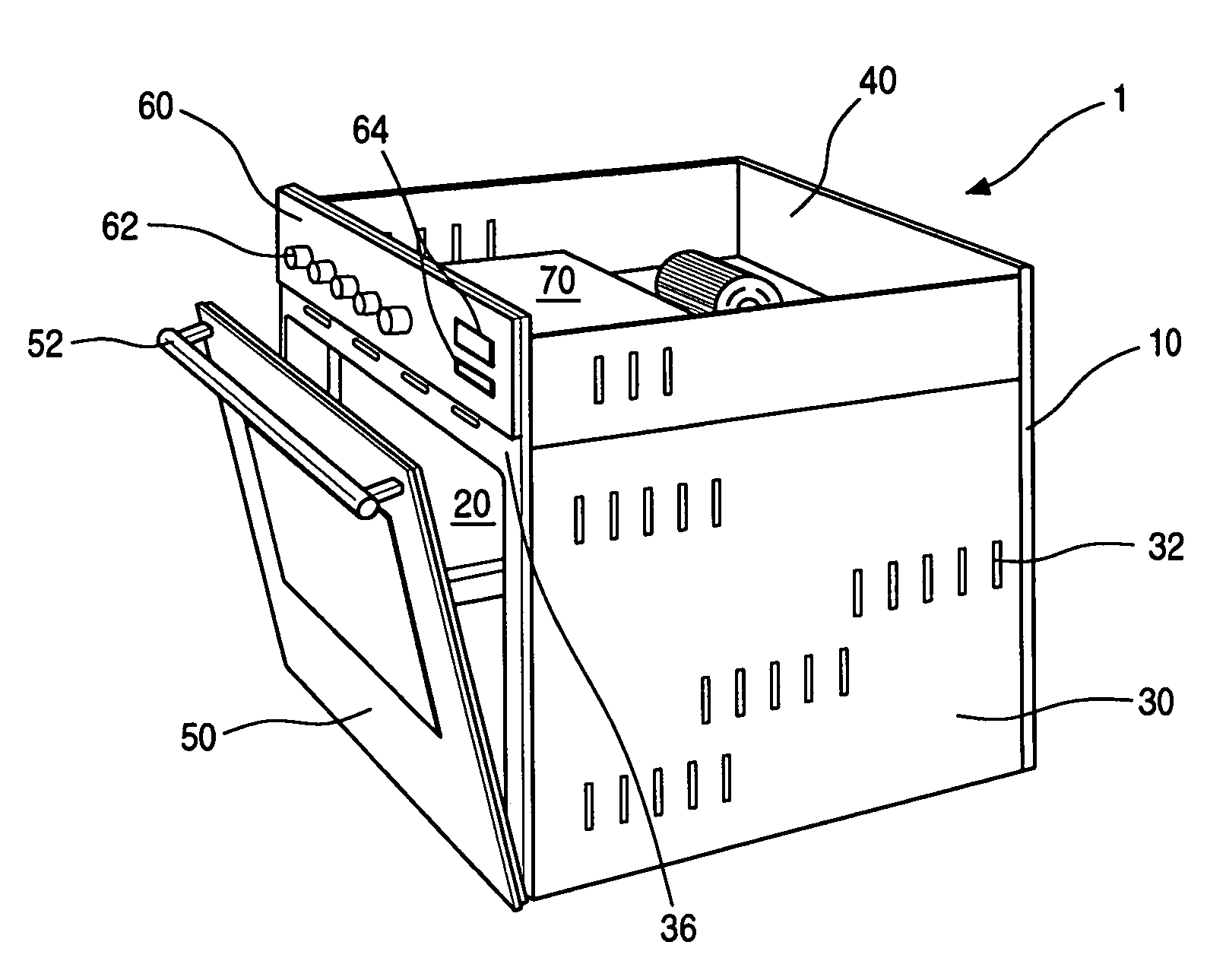 Electric oven having convection cover formed with sub-outlets