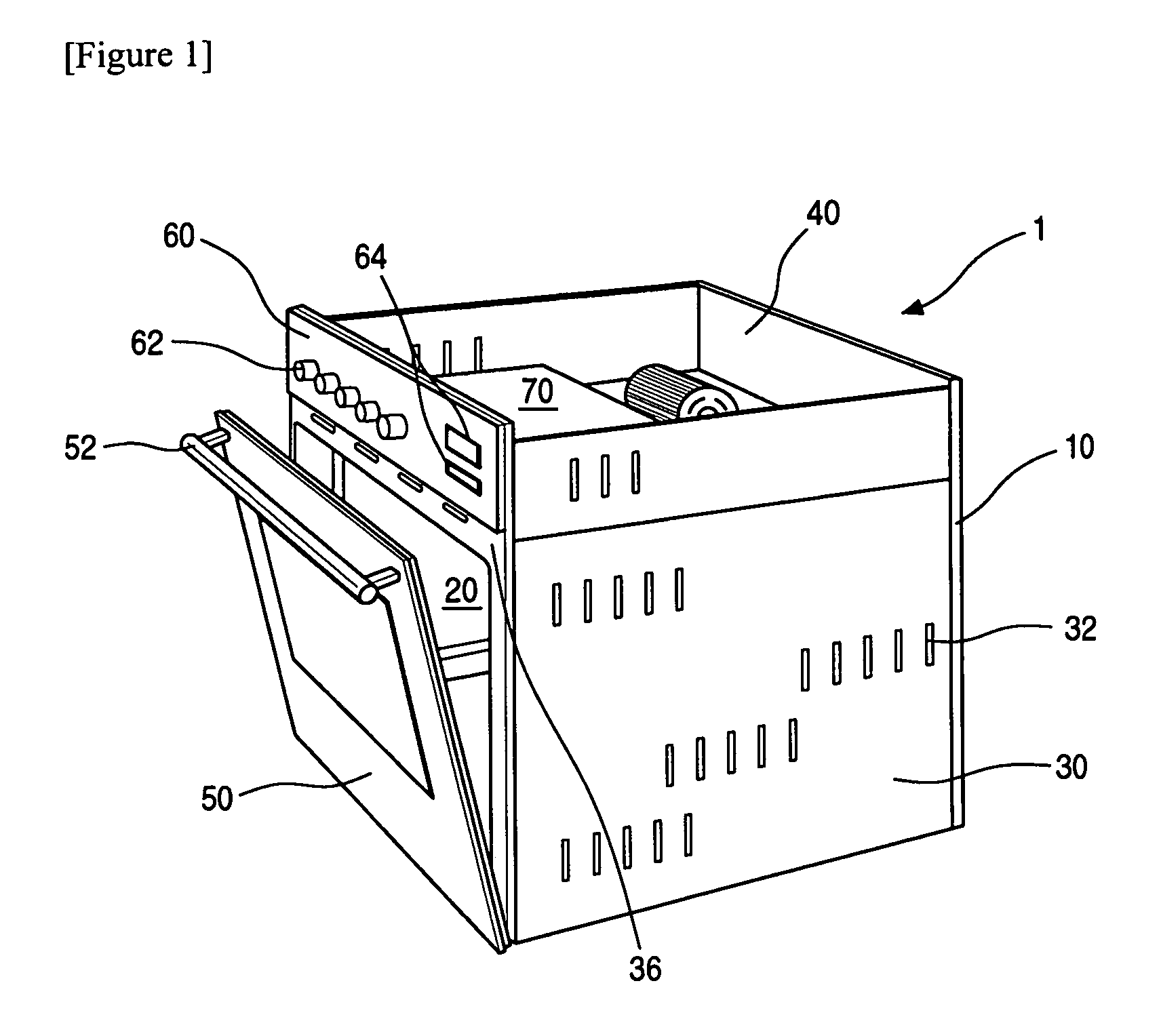 Electric oven having convection cover formed with sub-outlets