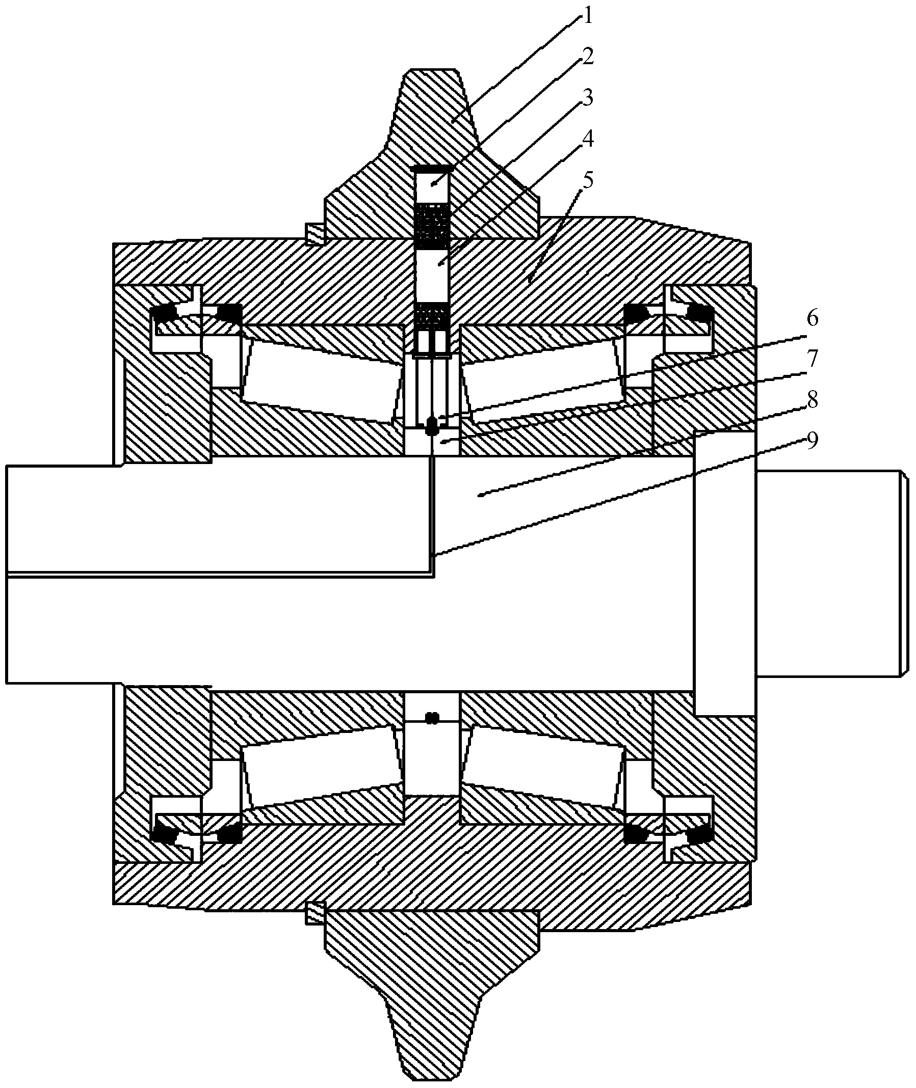 Online detection device for abrasion to disc cutter of hard rock tunnel boring machine