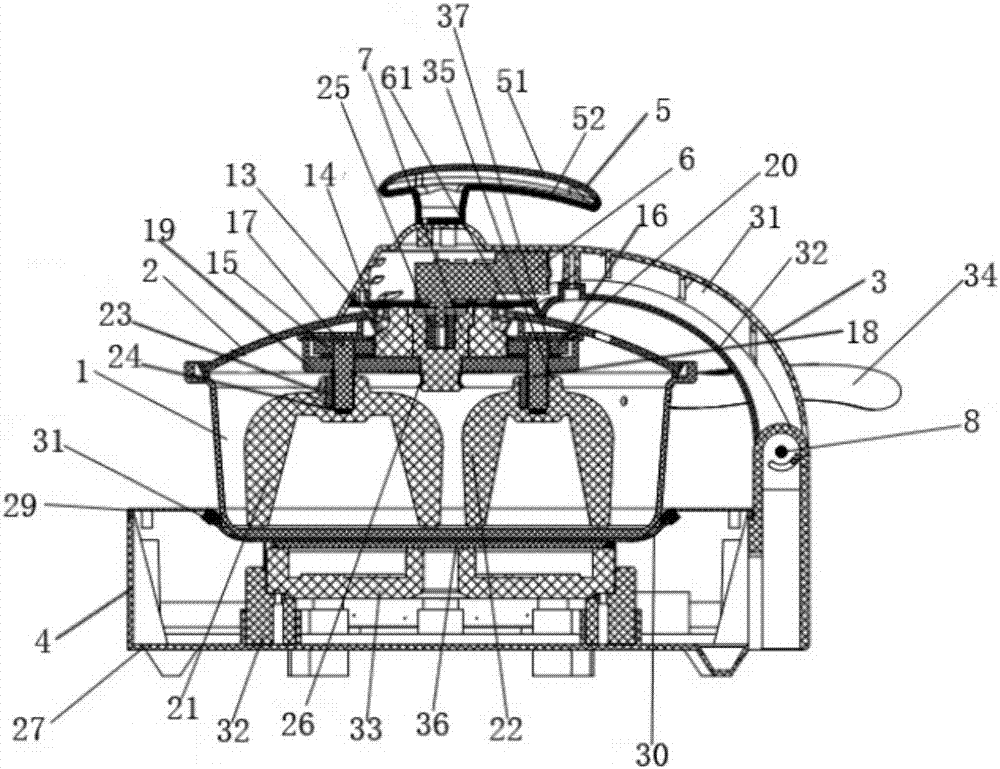 Intelligent dish cooking machine structure