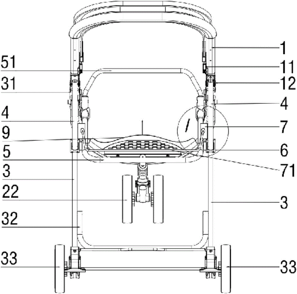 Baby stroller capable of being locked in collapsible manner