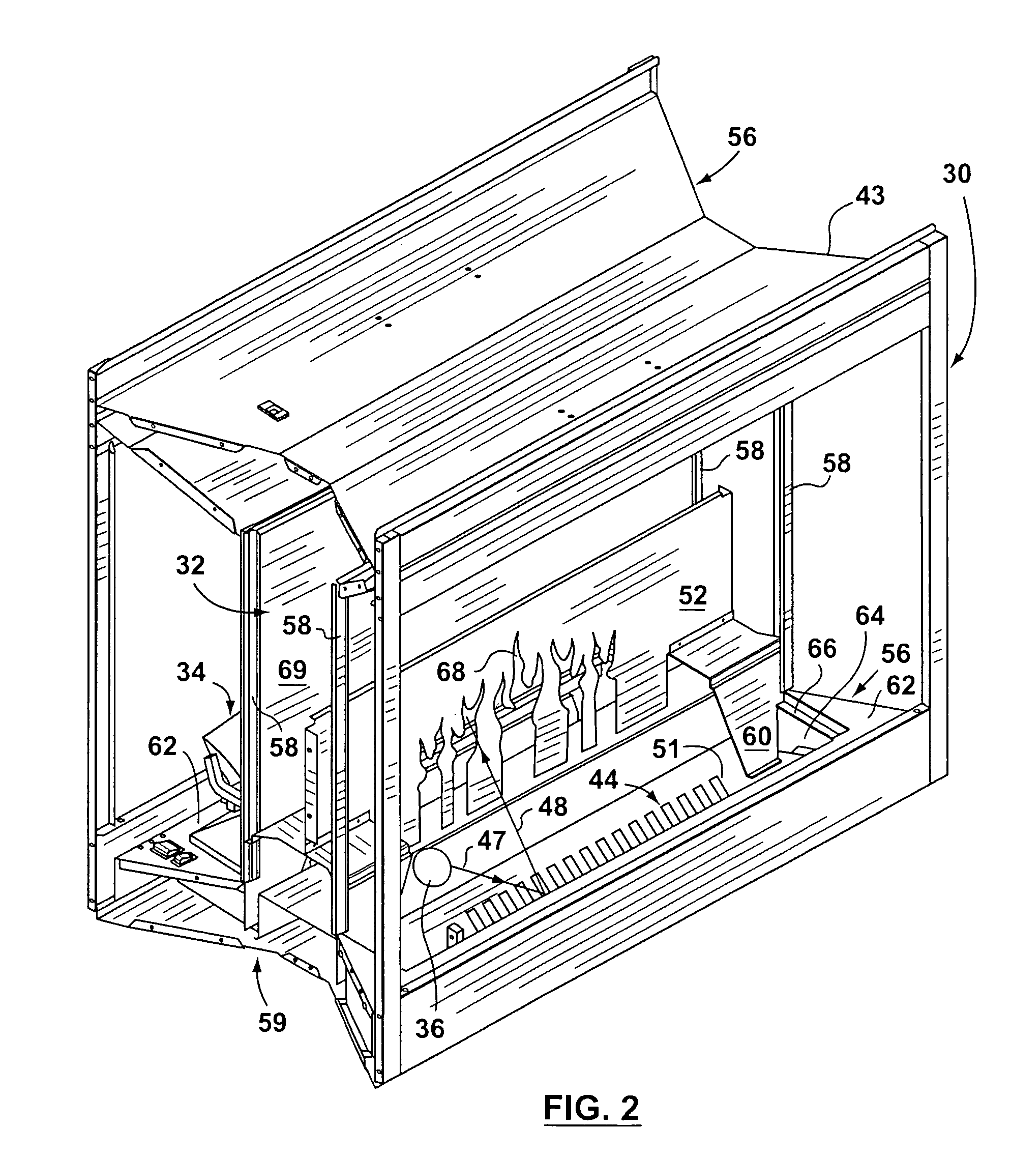 Flame simulating assembly