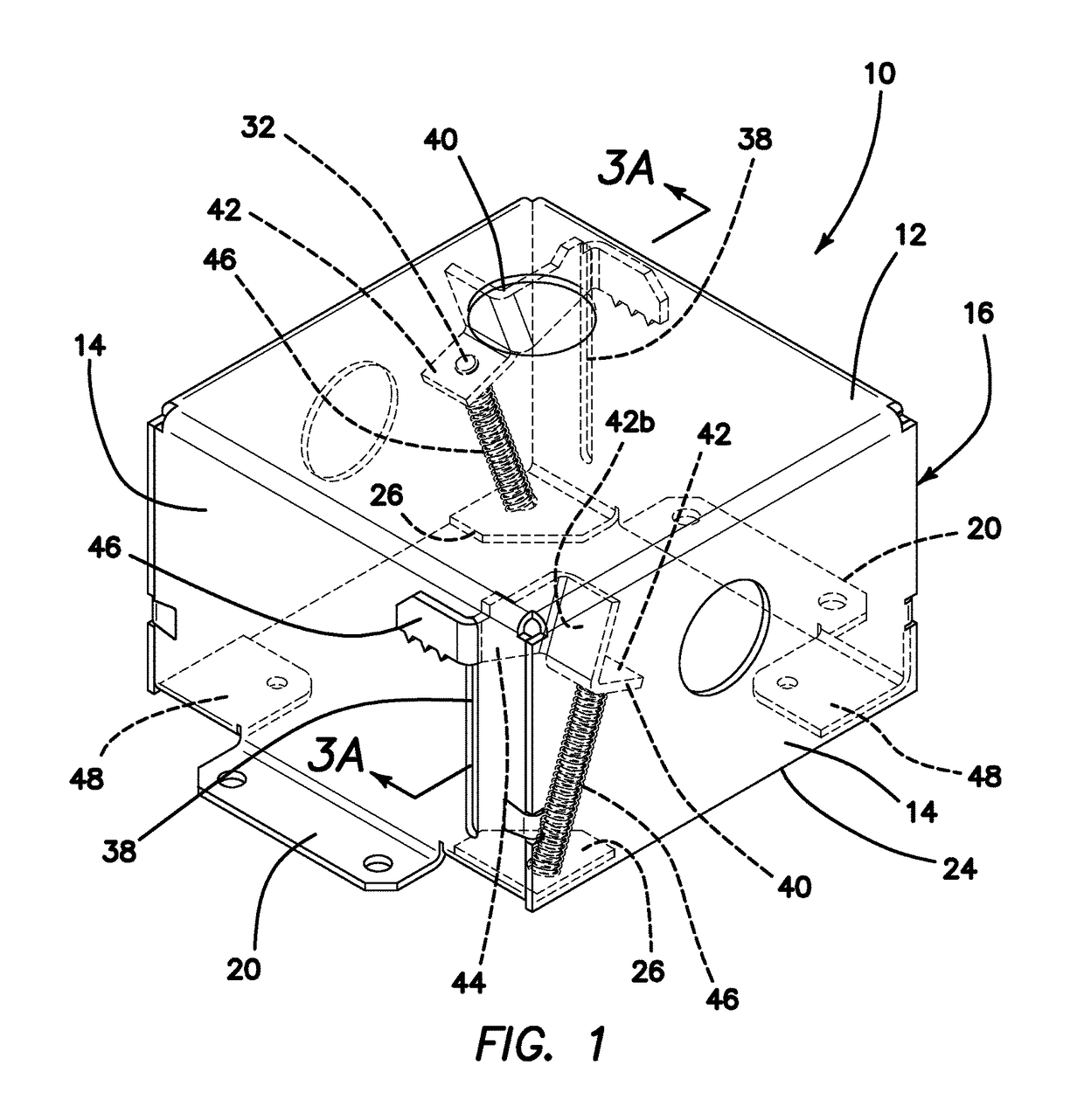 Wall clamping junction box