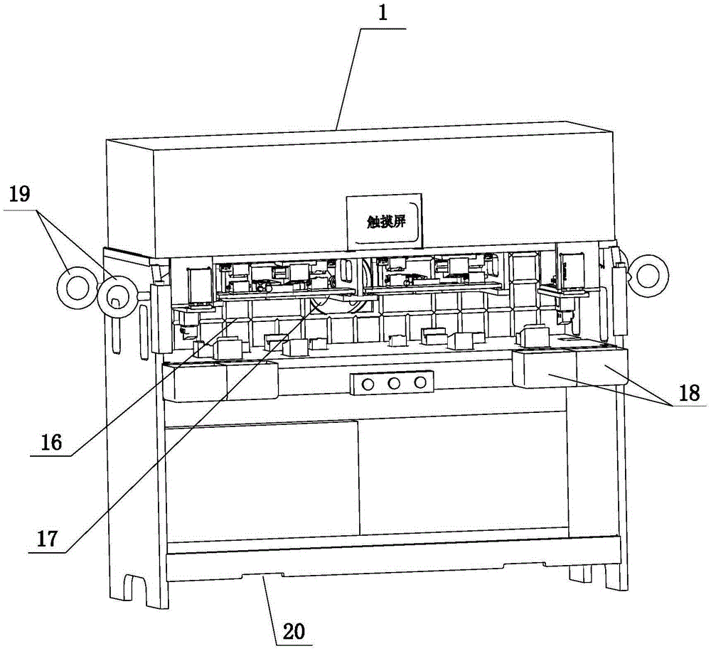 Plastic buckle welding tooling for front trim panel of car luggage compartment partition