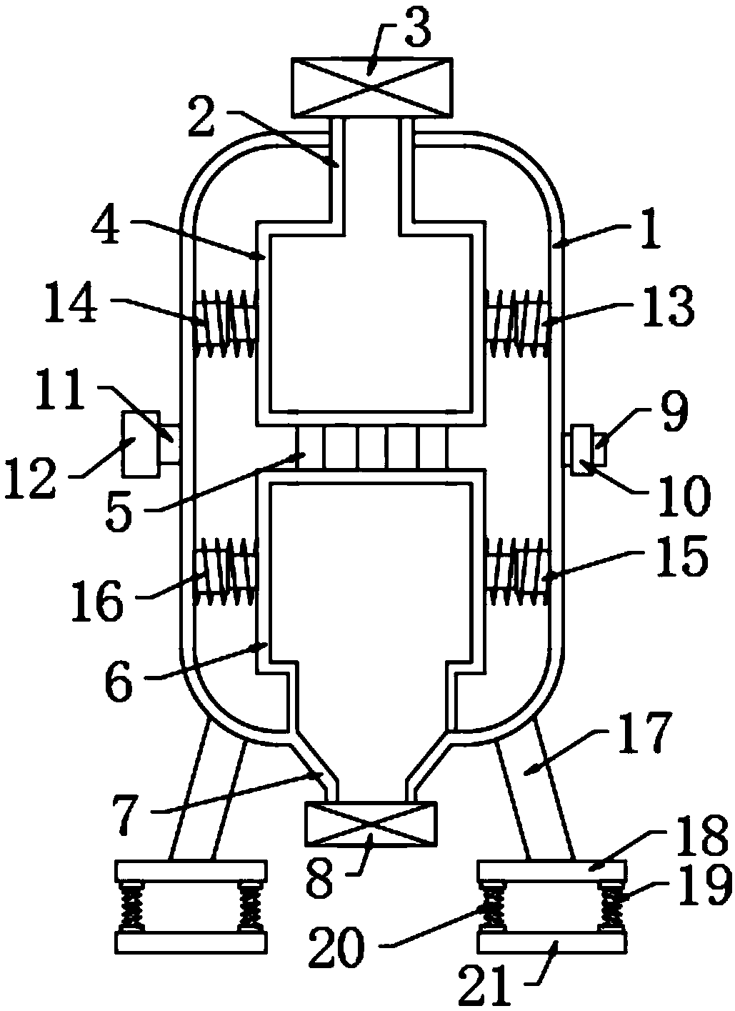 Expansion tank for water supply system of plate type heat exchanger unit