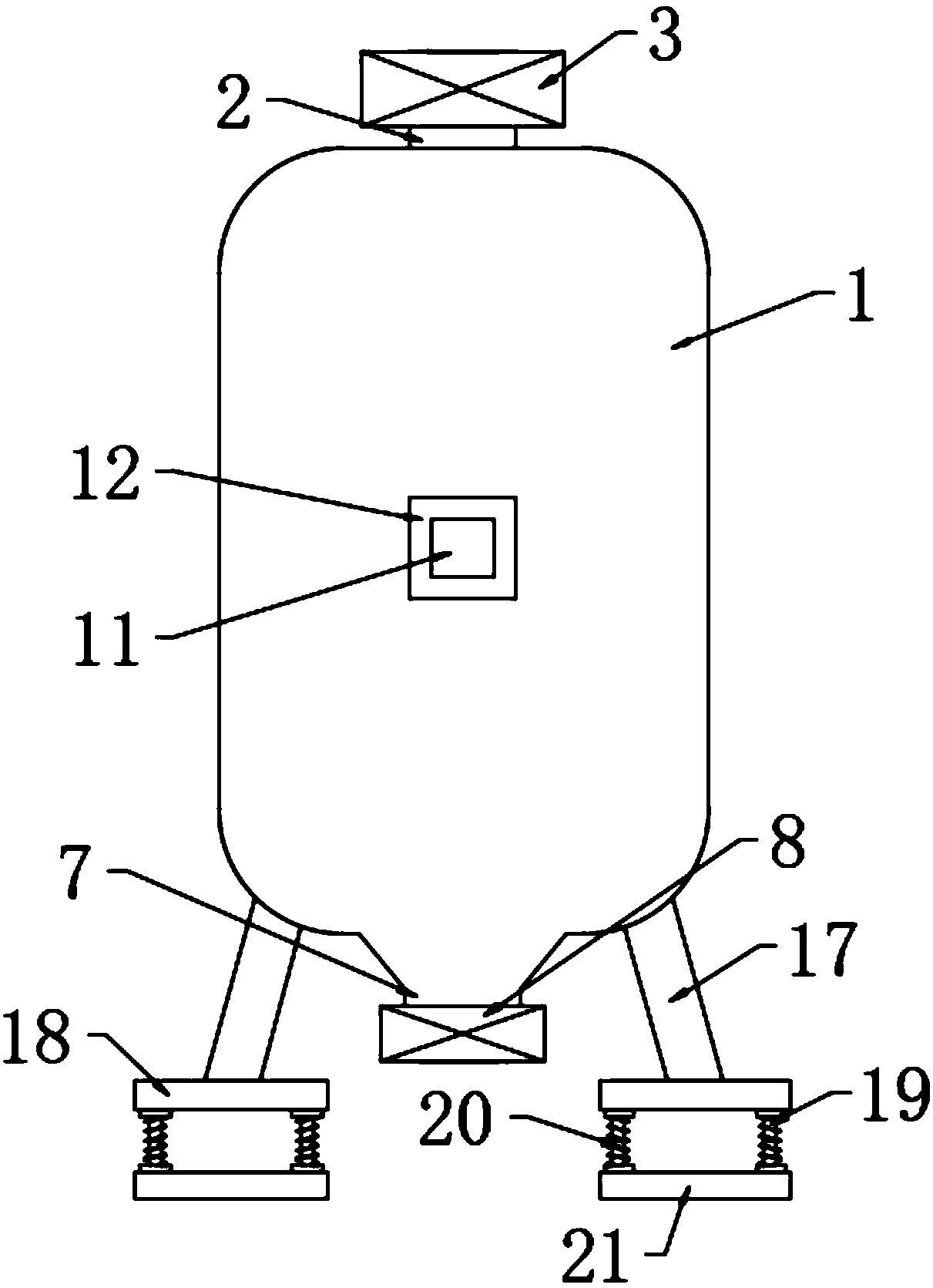 Expansion tank for water supply system of plate type heat exchanger unit