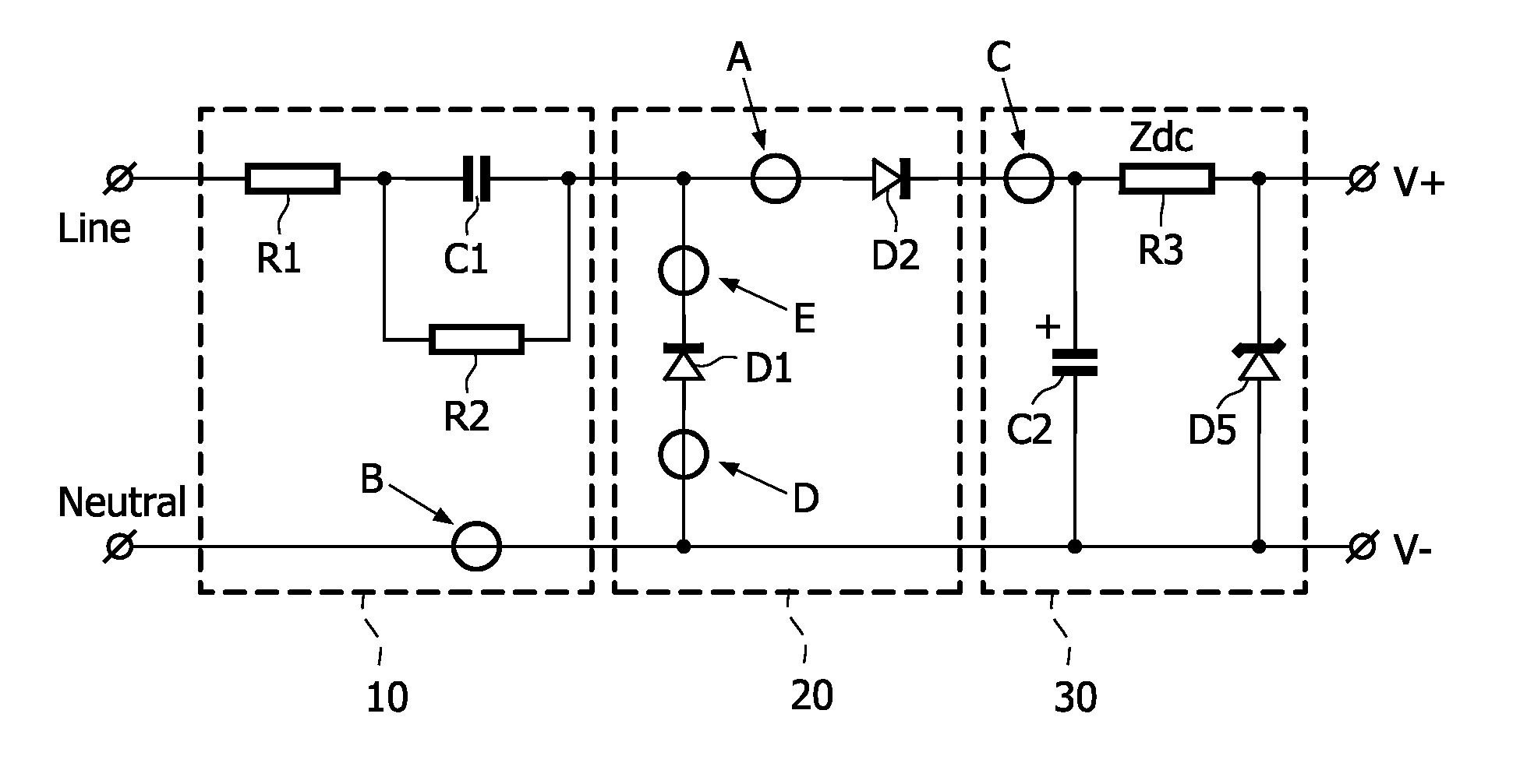 Capacitive power supply