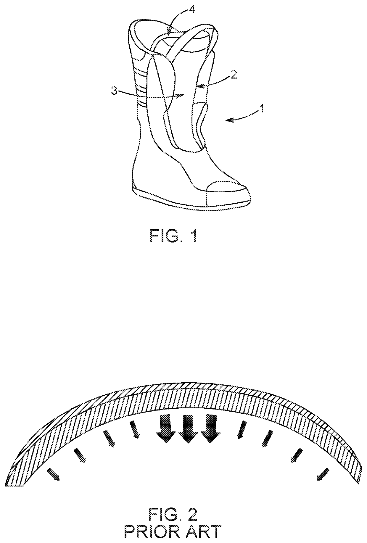 Liner for a ski boot and tongue having improved ventilation and pressure distribution on a foot