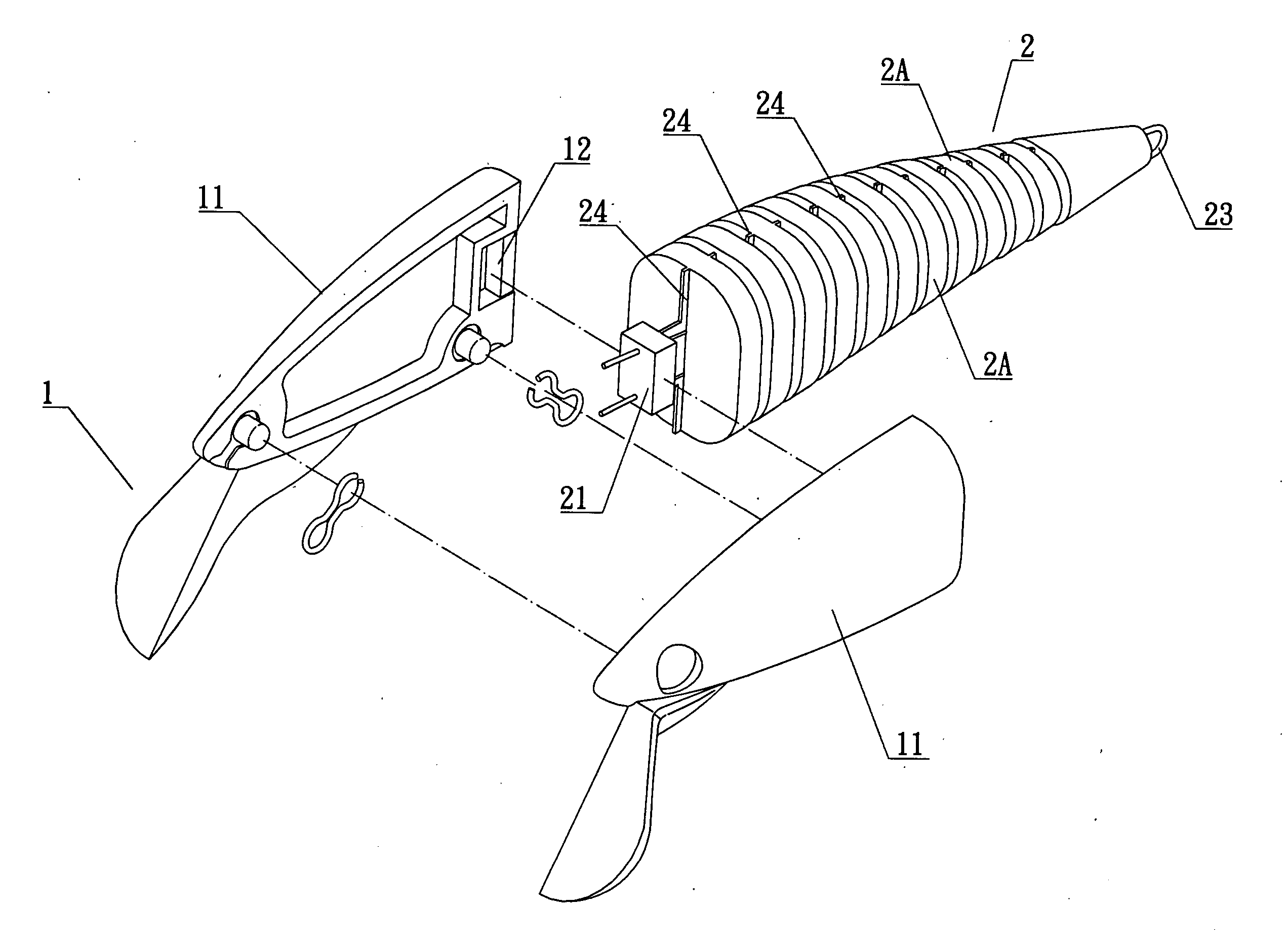 Swimming fish emulation angling lure structure