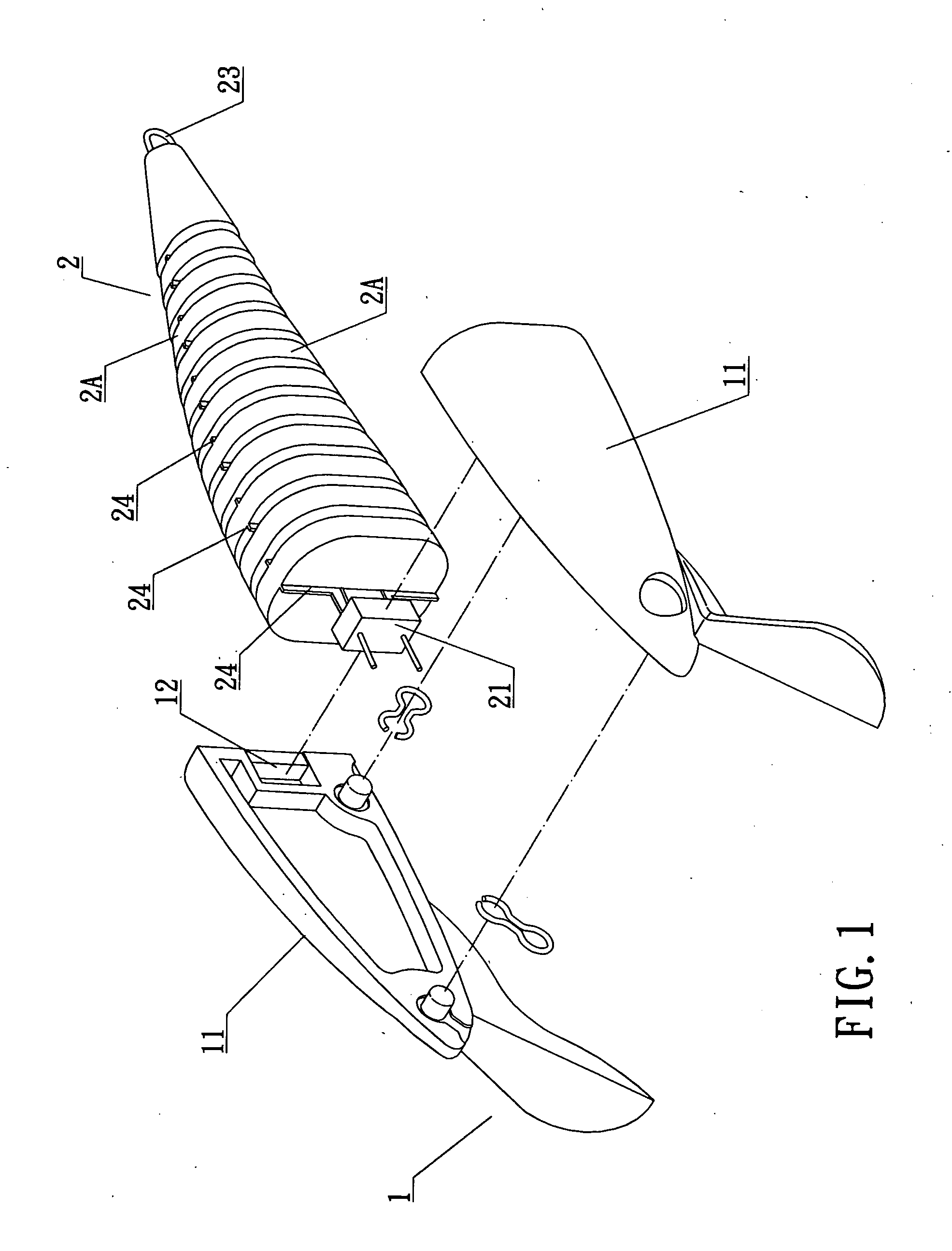 Swimming fish emulation angling lure structure