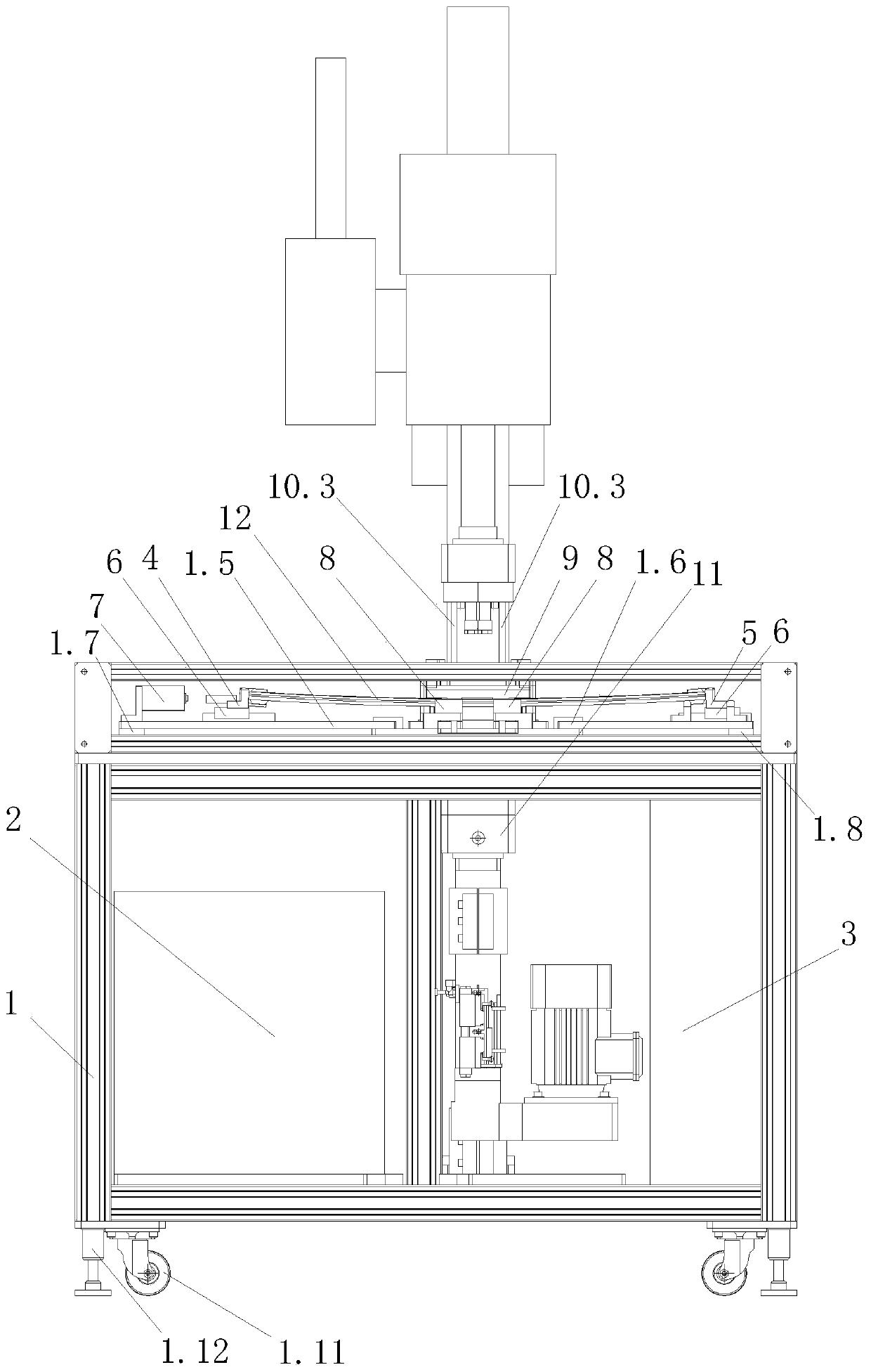 Special drilling machine for automobile sunshade curtain handrail