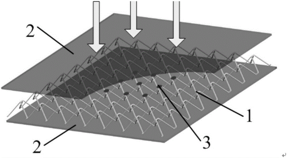 Metal lattice interlayer plate with embedded defects and mechanical property detection method thereof