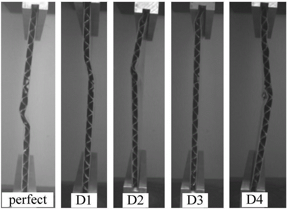 Metal lattice interlayer plate with embedded defects and mechanical property detection method thereof